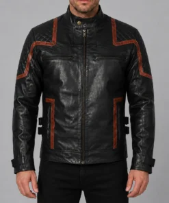 101 Vintage Distressed Motor Biker Real Leather Jacket - Front