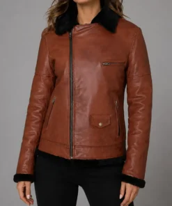 Aviator B3 Warm, Fur Lined Bomber Sheepskin Leather Jacket - Front