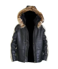 Star Wars ROGUE ONE Original Fur Detachable Hood Vintage Celebrity Leather Jacket