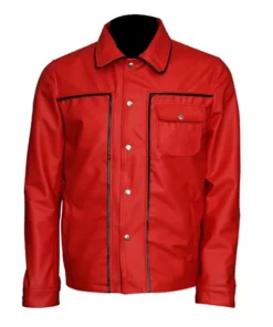Elvis Presley Inspired Mens Red Leather Jacket