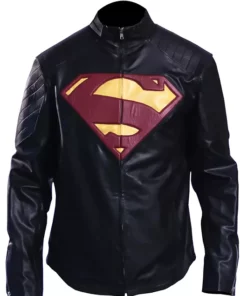 Men's Superman Man Of Steel Leather Jacket