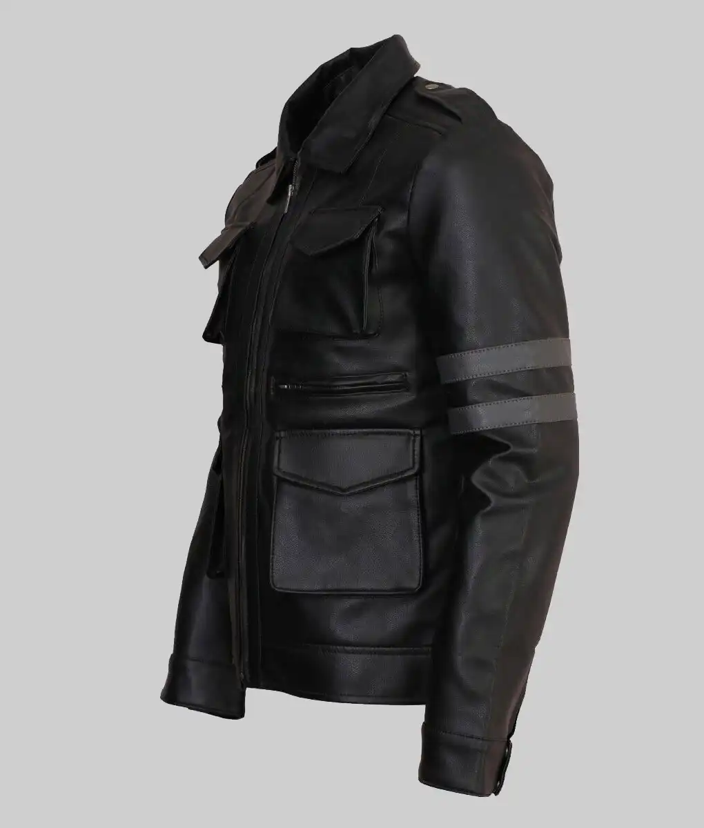 Black Leon Kennedy Leather Jacket in Resident Evil 6