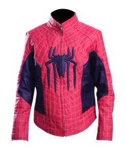 Spider Man Pink Color Real Leather Jacket