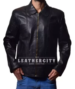 Rigorous Black Leather Slim Fit Jacket