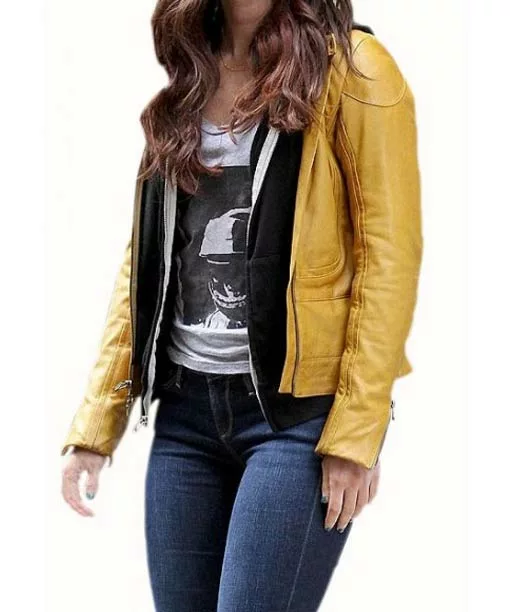 Megan Fox TMNT Yellow Leather Jacket