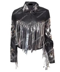 Birds of Prey Harley Quinn Black Fringe Jacket