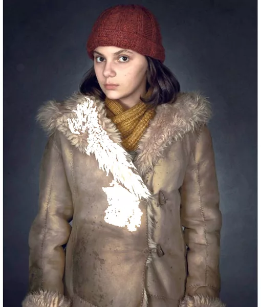 His Dark Materials Lyra Belacqua (Dafne Keen) Fur Leather Coat With Hood His Dark Materials Lyra Coat With Hood