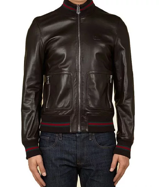 Eminem Not Afraid Jacket - Black Leather Bomber Jacket Eminem Not Afraid Bomber Jacket