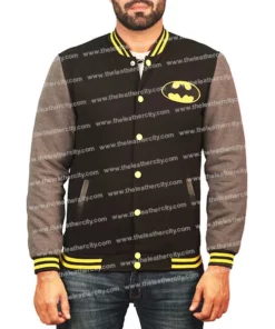 Batman Black Classic Logo Letterman Jacket