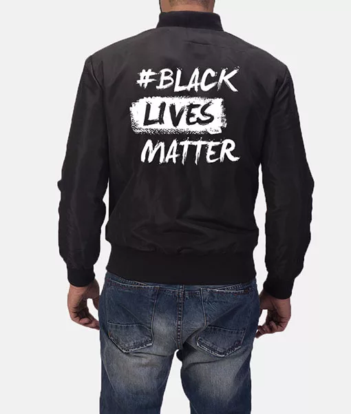 Black Lives Matter (BLM) Black Bomber Jacket - Back Black Lives Matter Bomber Jacket