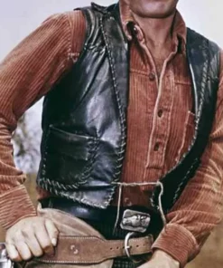 The Virginian James Drury Leather Vest