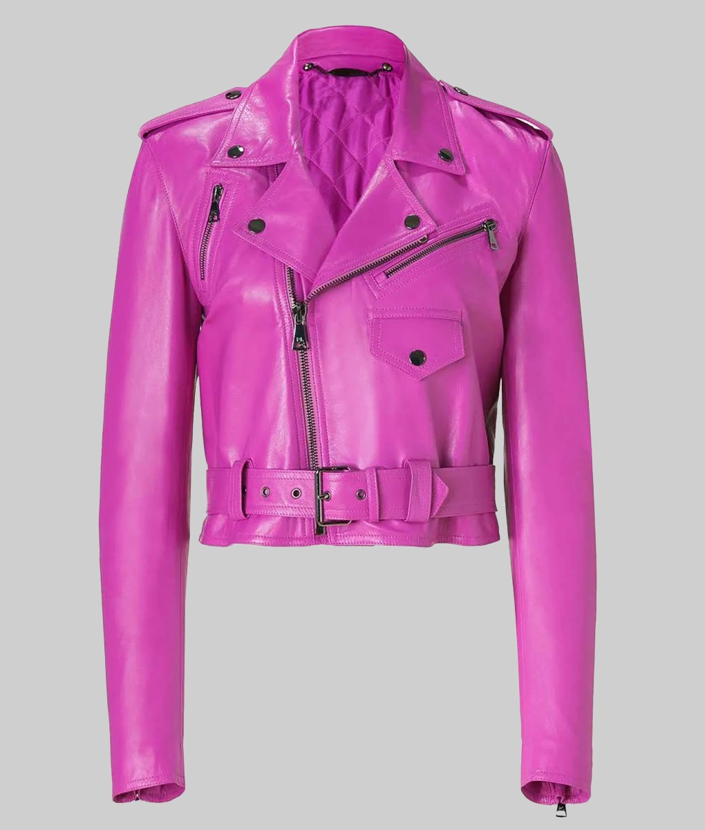 Jessica Alba Pink Leather Jacket Jessica Alba Pink Leather Jacket