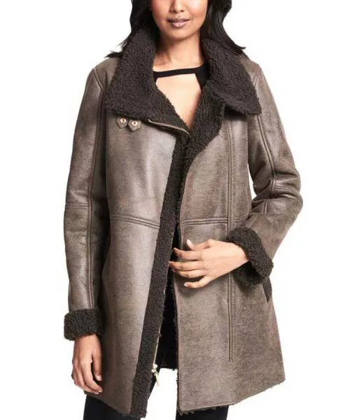 Lisa Women's Brown Aviator Jacket TLC