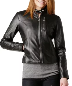 The Matrix Resurrections Trinity Leather Jacket - Front Close