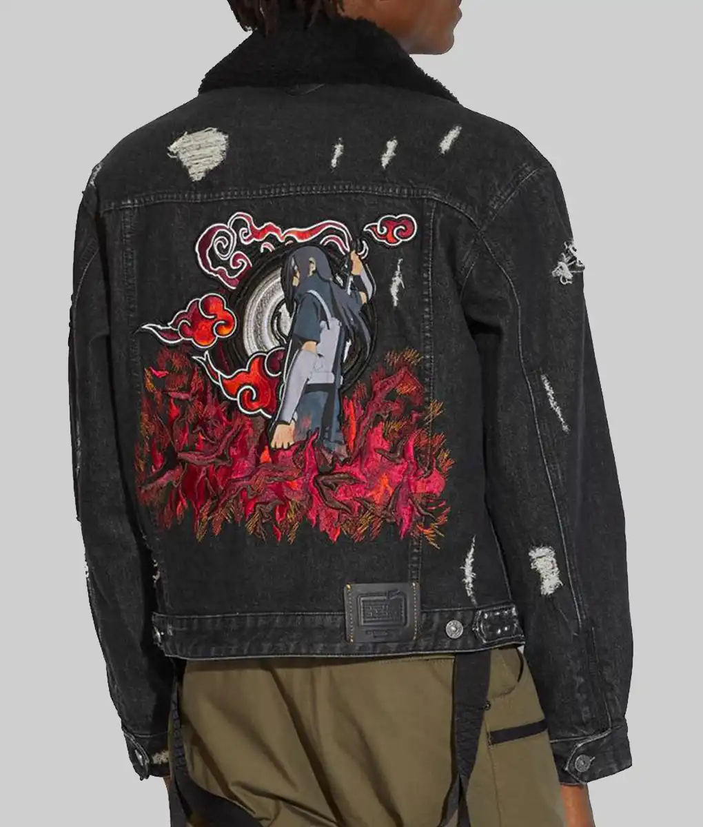Michael B. Jordan Naruto Denim Jacket (1) Michael B. Jordan Naruto Denim Jacket - Back View