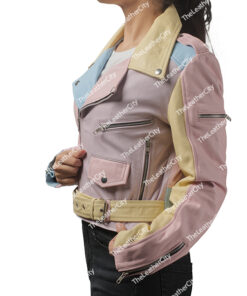 Women’s Rainbow Pastel Moto Jacket