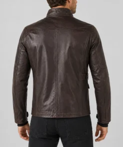 Men’s Biker Harrison Adventure Leather Jacket - Back