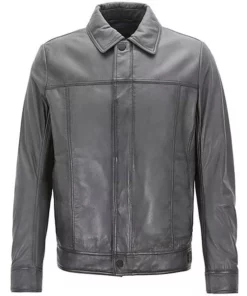 Men’s Trucker Slim Fit Leather Jacket