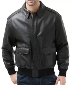 Men’s A-2 Flight Black Leather Jacket