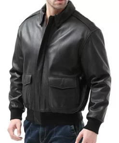 Men’s A-2 Flight Black Leather Jacket