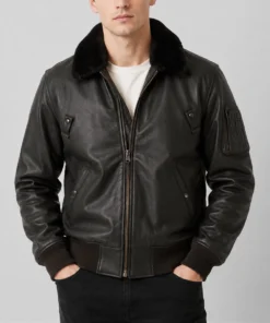 Men’s B-15 Flight Brown Leather Jacket - Front