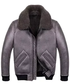 Men’s B2 Grey Shearling Leather Jacket