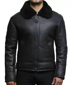 Men’s B3 Shearling Black Leather Jacket