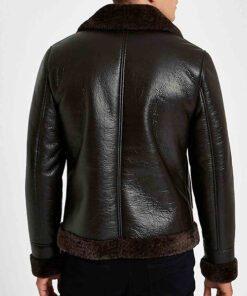 Men’s Black Leather Aviator Jacket
