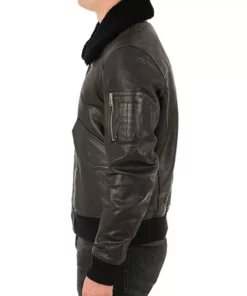 Men’s Brown Leather Bomber Aviator Jacket