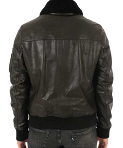 Men’s Brown Leather Bomber Aviator Jacket