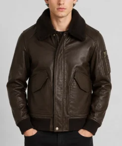 Men’s Burito Brown Aviator Jacket - Front