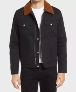 Black Cotton Trucker Jacket