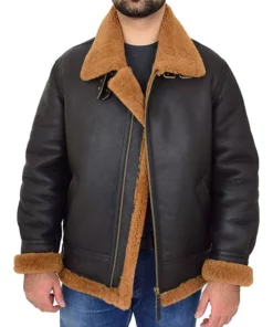 Edwardo Ginger Brown B3 Bomber Jacket with Hood