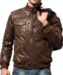 Adam Brown Motorcycle Leather Jacket