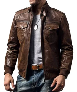 Adam Brown Motorcycle Leather Jacket