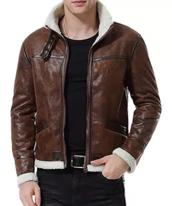 Christian Aviator Brown Leather Jacket
