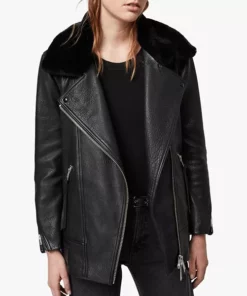Fay Black Shearling Collar Jacket
