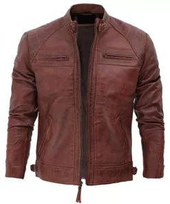 Jackson Brown Distressed Leather Jacket