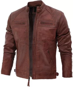 Jackson Brown Distressed Leather Jacket