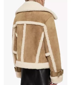 Jessica Brown Suede Leather Jacket