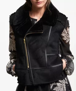 Louise Black Shearling Gilet
