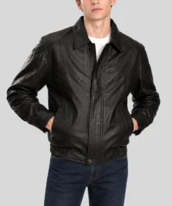 Newton Black Premium Leather Jacket - Front