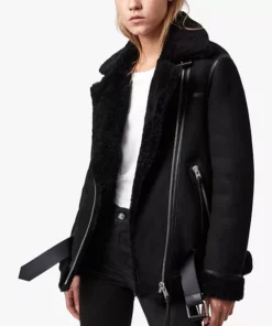 Oliver Black Shearling Aviator Jacket
