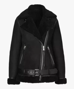Oliver Black Shearling Aviator Jacket