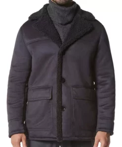 Men's Classic Faux Shearling Leather Jacket
