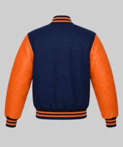 Men’s Orange & Blue Varsity Jacket - Back