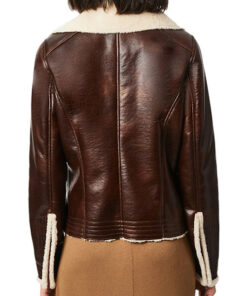 Women's Moto Faux Shearling Leather Jacket
