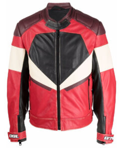 Mens Panneled Leather Jacket