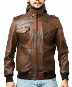Chiristian Brown Aviator Jacket