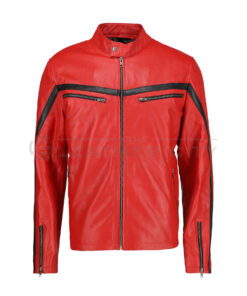 Lorenzo Red Stripped Café Racer Jacket